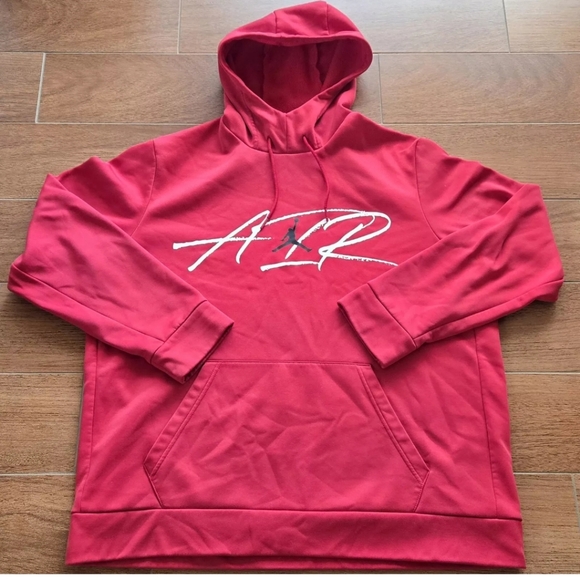 Vintage Nike Air Jordan Hoodie Men's Sz XL Pullover Dri-Fit Sweatshirt 90s Red - Picture 1 of 10